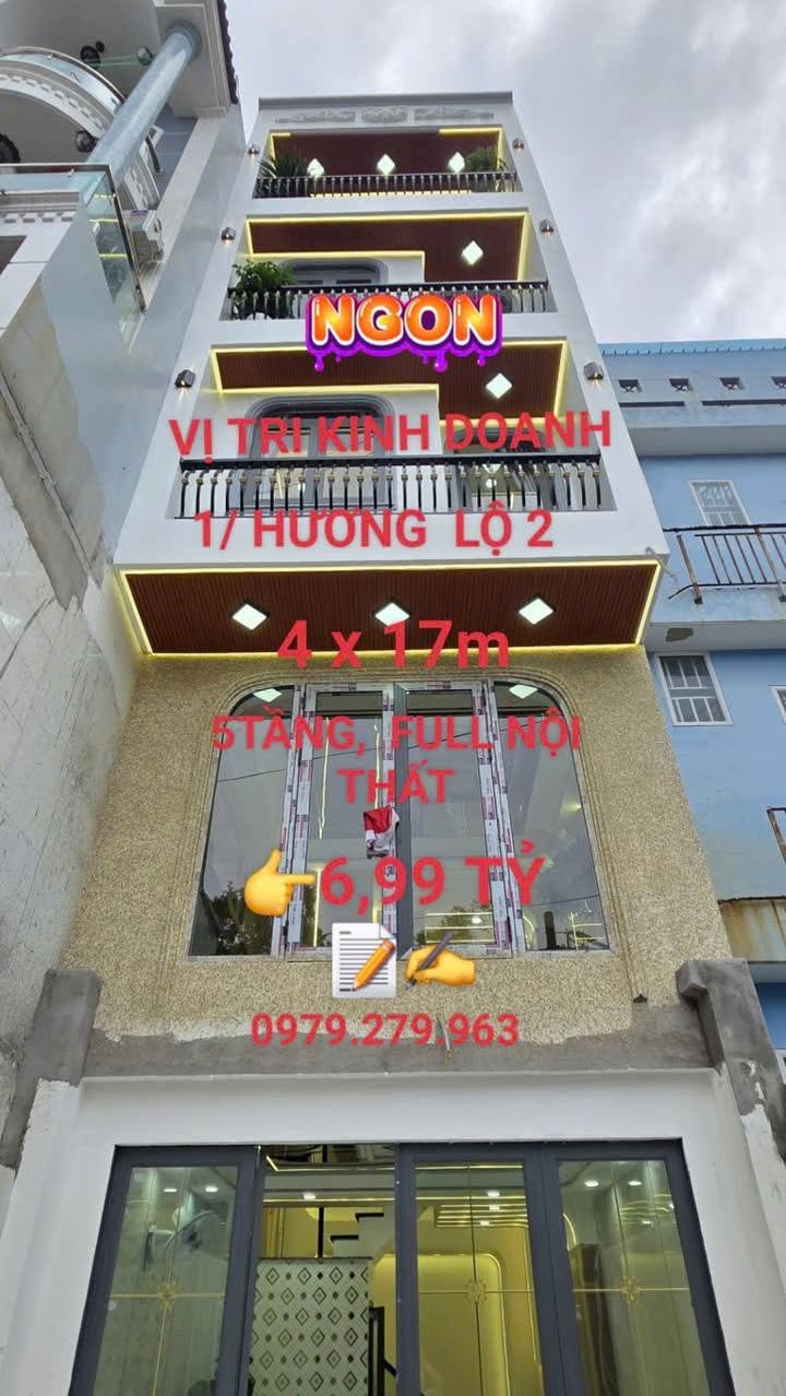 Nhà phố 5 tầng Hương Lộ 2, Bình Tân 67m² giá 6.99 tỷ - Đầu tư sinh lời lý tưởng!