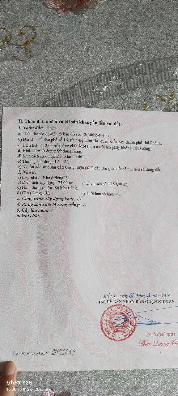 Bán nhà 2 tầng ngõ 180 Trường Chinh, 112m² giá 2.5 tỷ - Sổ đỏ chính chủ!