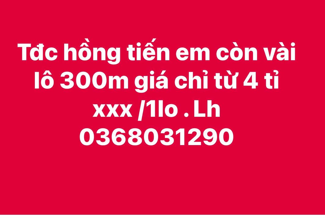 Đất nền Hồng Tiến, Phổ Yên 300m² giá chỉ 4 tỷ - Cơ hội đầu tư hấp dẫn!
