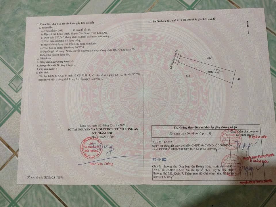 Đất thổ cư 283m² và 370m² tại Long Trạch, Cần Đước - Giá chỉ 1.9 tỷ VND!