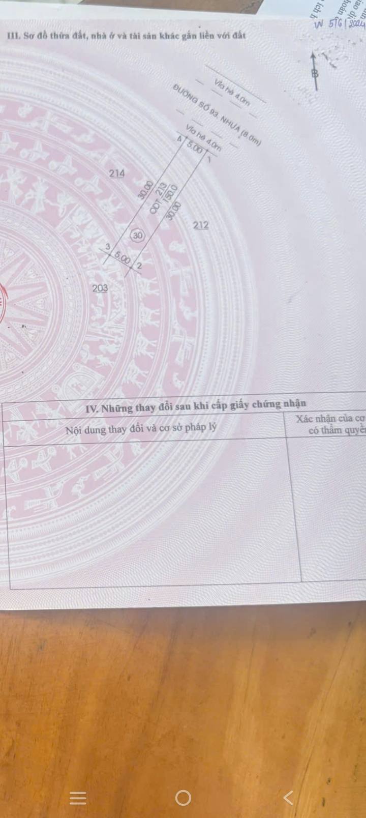 Đất nền đường 93, Phú Tân, Thủ Dầu Một 150m² giá 2 tỷ - Pháp lý rõ ràng, đầu tư sinh lời!