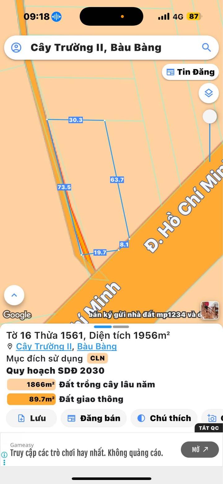 Đất nền mặt tiền Hồ Chí Minh 2190m² giá chỉ 2.81 tỷ - Cơ hội đầu tư hiếm có!