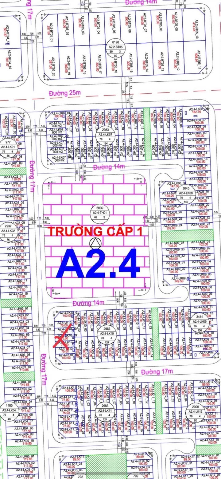 Đất nền LK A2.4 KĐT Thanh Hà - 100m² giá đầu tư hấp dẫn