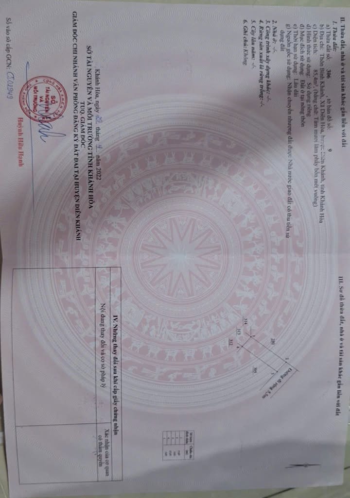 Đất nền xã Diên Hòa, huyện Diên Khánh 87.5m² giá 890 triệu - Đường ô tô vào tận nơi!