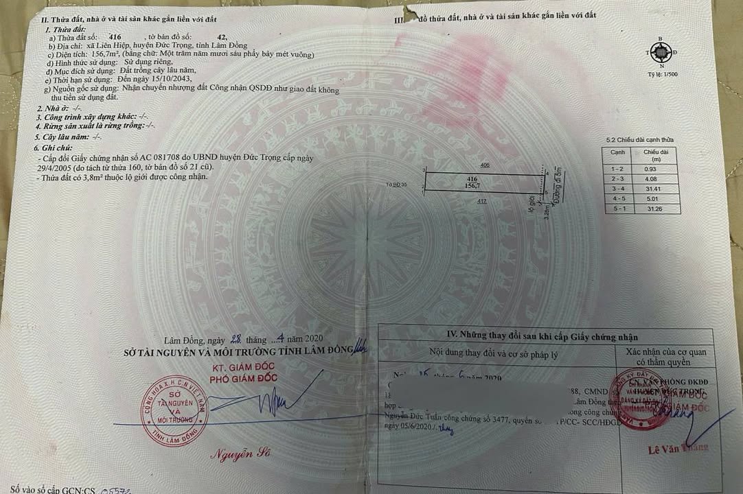 Đất thổ cư Liên Hiệp, Đức Trọng 155m² giá 1.05 tỷ - Sổ hồng sẵn, thuận tiện giao thông!