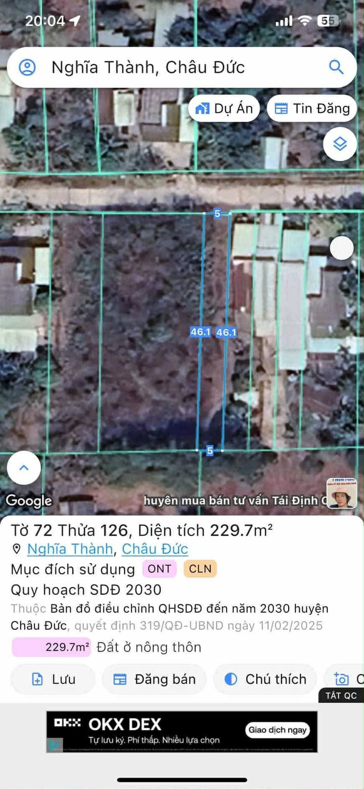 Đất nền chính chủ tại Nghĩa Thành, Châu Đức, 230m² giá 1.25 tỷ - Cơ hội đầu tư hấp dẫn!