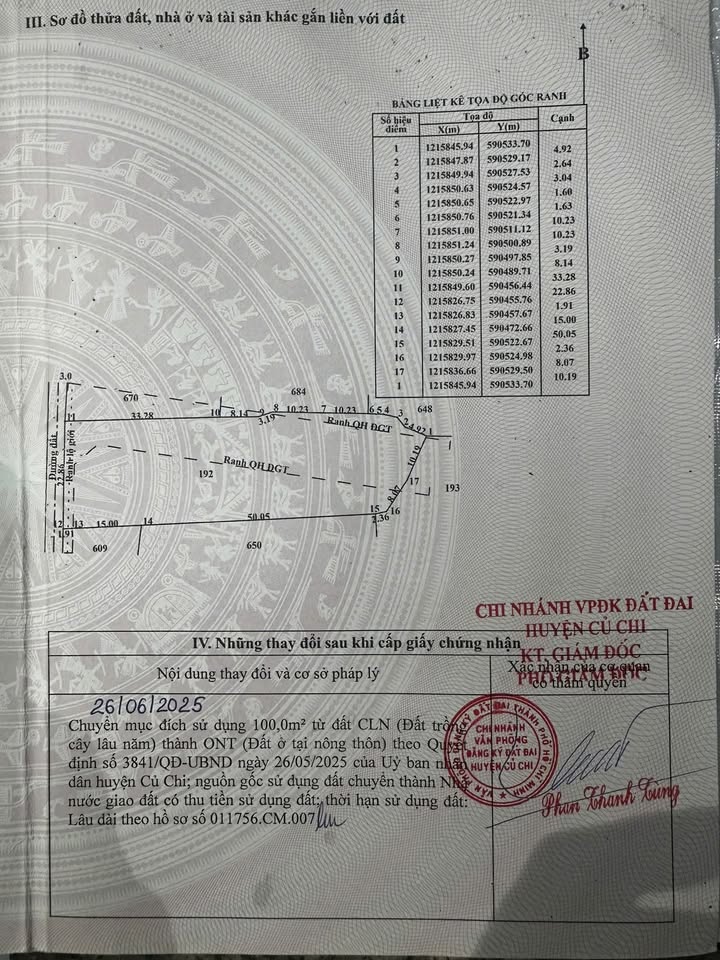 Đất nền Củ Chi 1623m² - Giá tốt, pháp lý rõ ràng, hỗ trợ vay ngân hàng!
