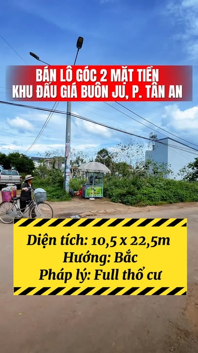 Đất góc 2 mặt tiền đường D6, Tân An, Buôn Ma Thuột 236.25m² giá 5.5 tỷ - Đầu tư sinh lời hấp dẫn!