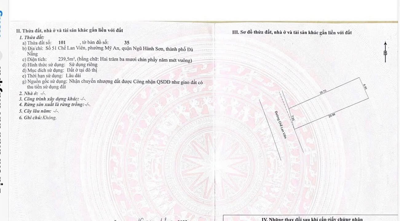 Đất nền đường Chế Lan Viên, Đà Nẵng 240m² giá 32.4 tỷ - Gần biển, vị trí đắc địa!