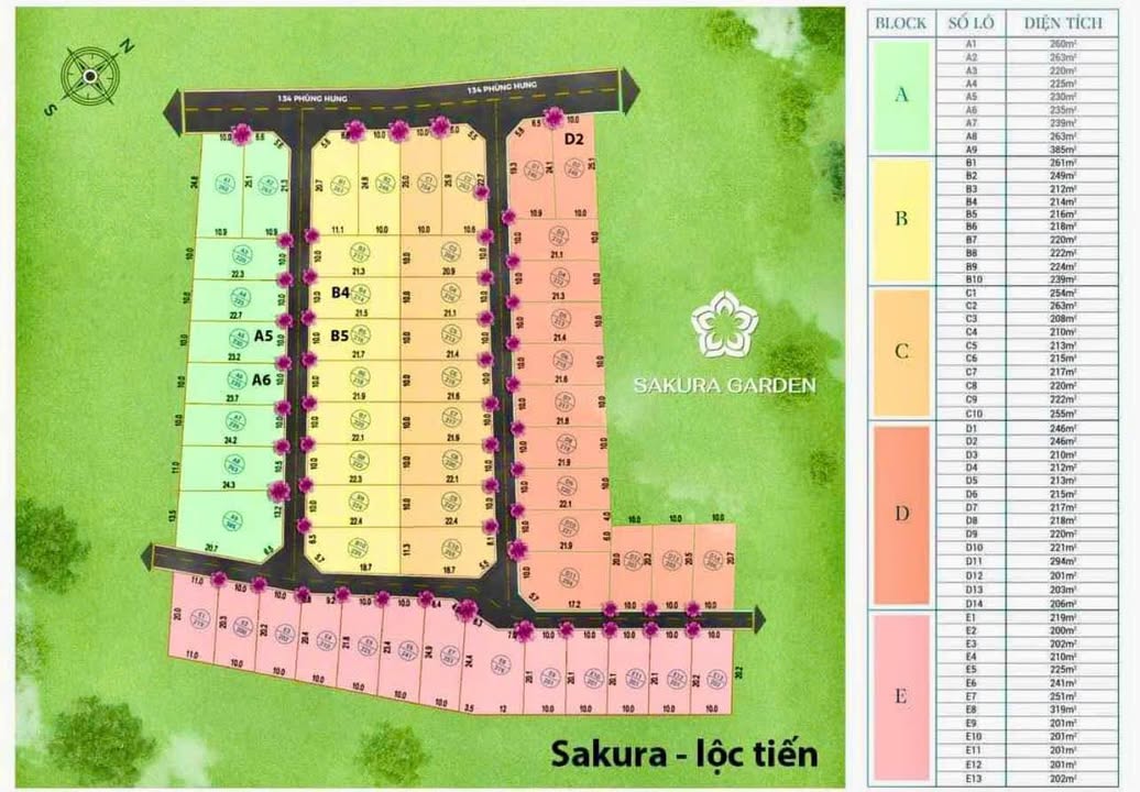 Đất nền dự án Sakura Hẻm 134 Phùng Hưng 381m² giá 2.35 tỷ - Đầu tư sinh lời tuyệt vời!