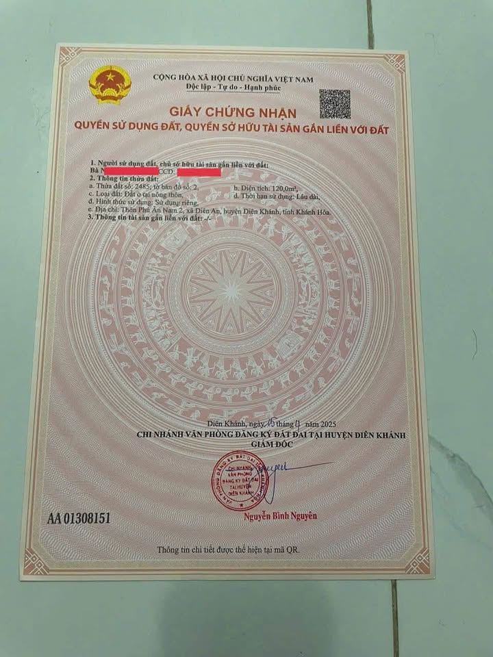 Đất nền KĐT Phú Ân Nam 2, Diên An 120m² giá 3.6 tỷ - Mặt tiền đường 20m, cơ hội đầu tư hiếm có!