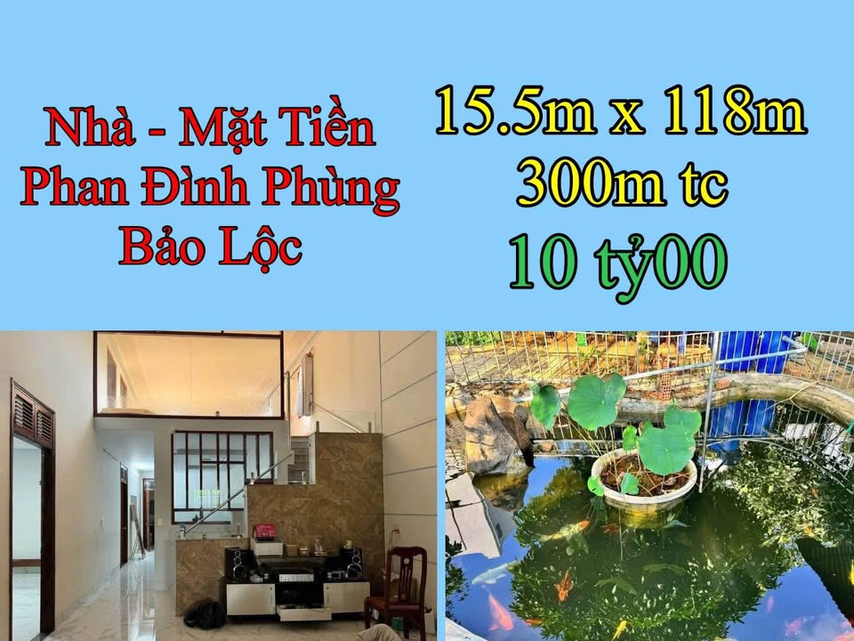 Nhà mặt tiền đường Phan Đình Phùng, Bảo Lộc 1830.5m² giá 10 tỷ - Thích hợp nghỉ dưỡng tuyệt vời!