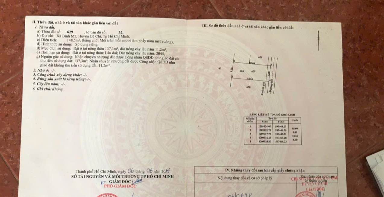 Đất thổ cư 148m² xã Bình Mỹ Củ Chi 3.75 tỷ - Sổ đỏ chính chủ, vị trí đắc địa!