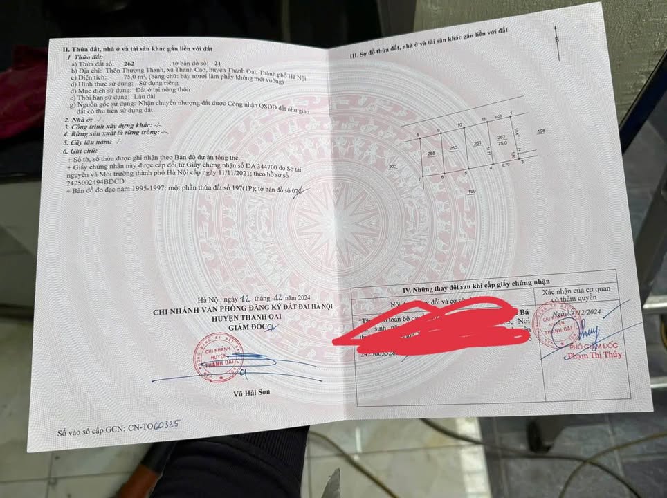 Đất Thanh Cao, Thanh Oai 75m² giá chỉ 3.75 tỷ - Ô tô đỗ cửa ngay!