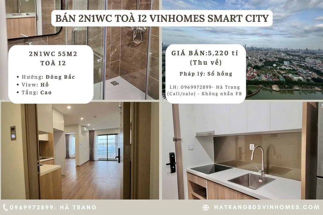 Căn hộ 2PN Imperia Smart City 55m² giá 5,22 tỷ - Sổ hồng chính chủ!