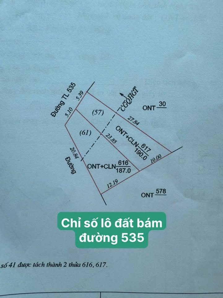 Đất nền tại TL 535 Nghi Lộc 190m² giá 5.51 tỷ - Cơ hội đầu tư tốt nhất!