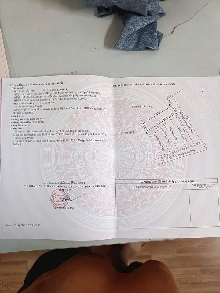 Đất nền Kiều Đông, Hồng Thái, An Dương 64m² giá 1.3 tỷ - Cạnh công viên mới khởi công!