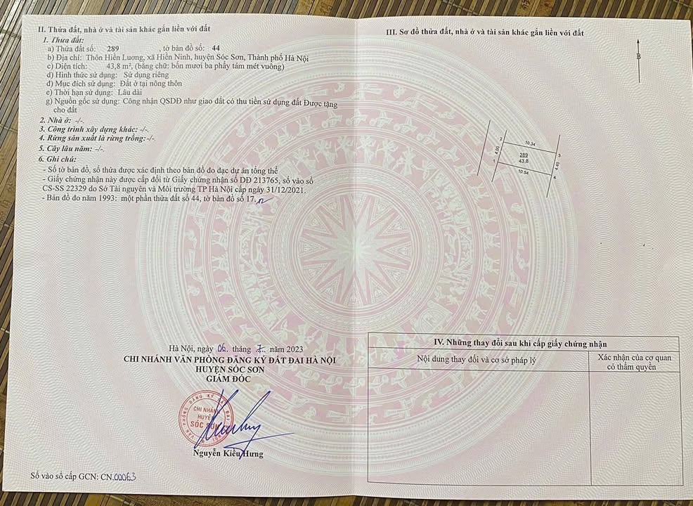 Đất nền Hiền Ninh, Sóc Sơn 43.8m² giá chỉ 1.9 tỷ - Đường 7m rộng rãi!