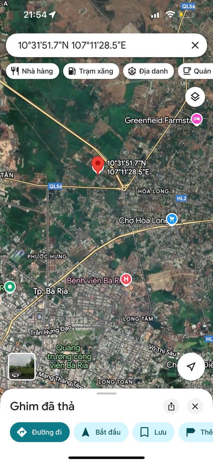 Đất nền Hòa Long Bà Rịa 175m² giá 1.5 tỷ - Mặt tiền nhựa rộng rãi!