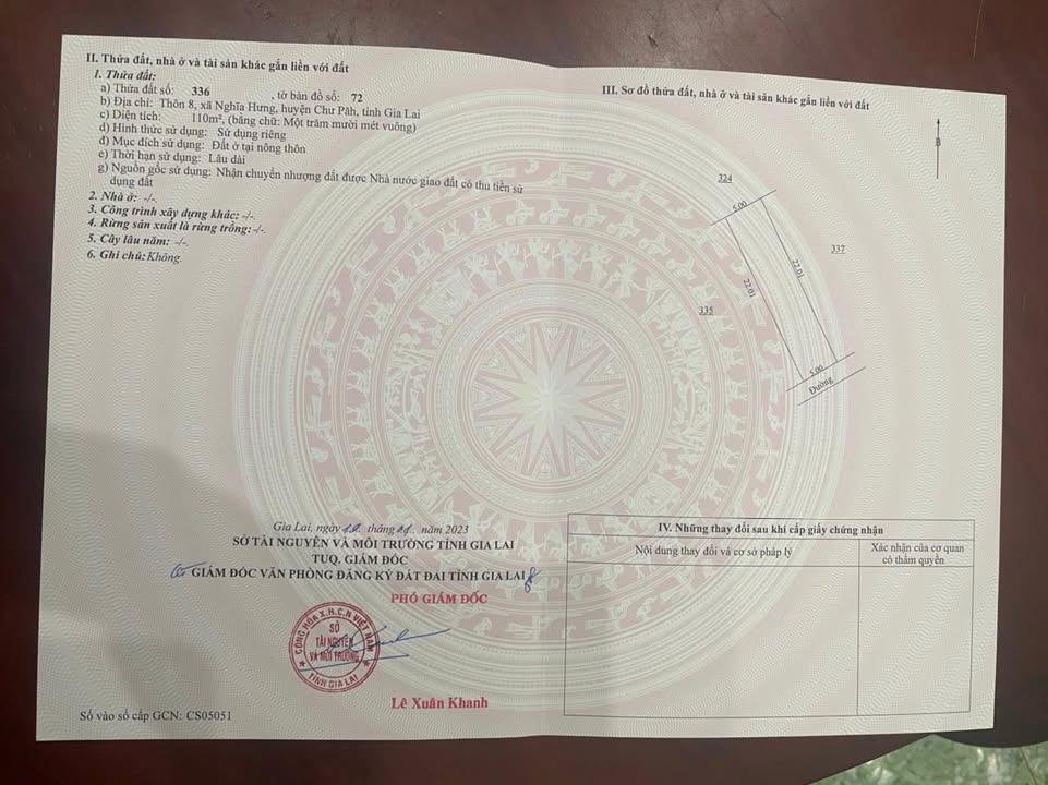 Đất ở xã Nghĩa Hưng, Chư Păh 110m² giá 320 triệu - Cơ hội đầu tư hấp dẫn!