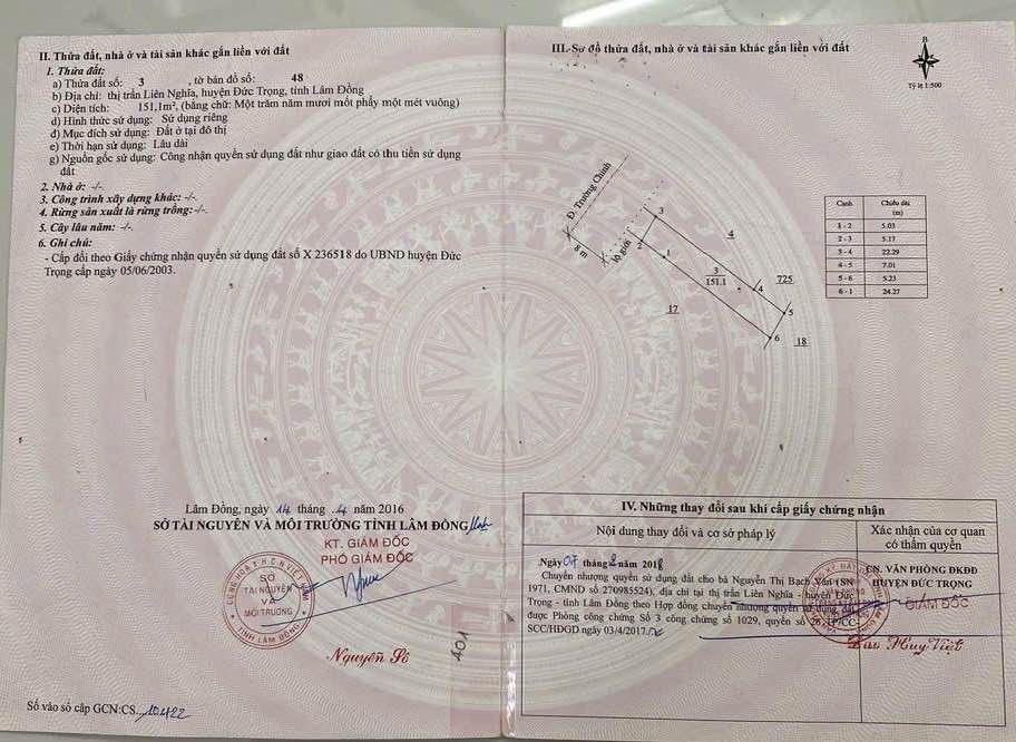 Đất thổ cư Đường Trường Chinh, Xã Đức Trọng 150m² giá 3.6 tỷ - Đầu tư sinh lời ngay!