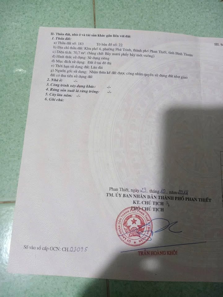 Nhà cấp 4 Phường Phú Trinh, TP Phan Thiết 70m² giá 1.7 tỷ - Gần chợ Cây Số 1!