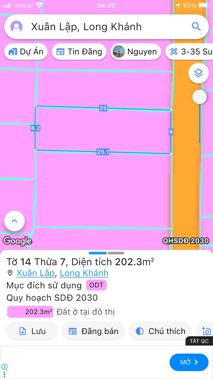 Đất thổ cư đường nhựa trung tâm phường Xuân Lập 224m² giá 1.85 tỷ - Sổ đỏ chính chủ!