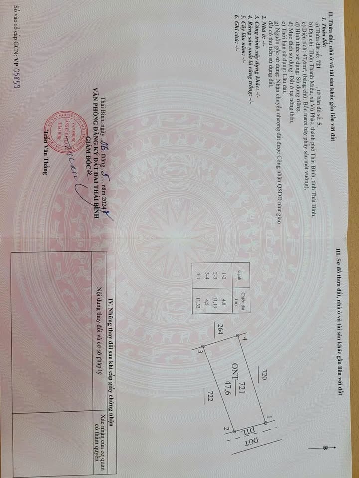 Đất nở hậu 47m² tại phường Vũ Phúc - Gần trung tâm Thái Bình, giá tốt