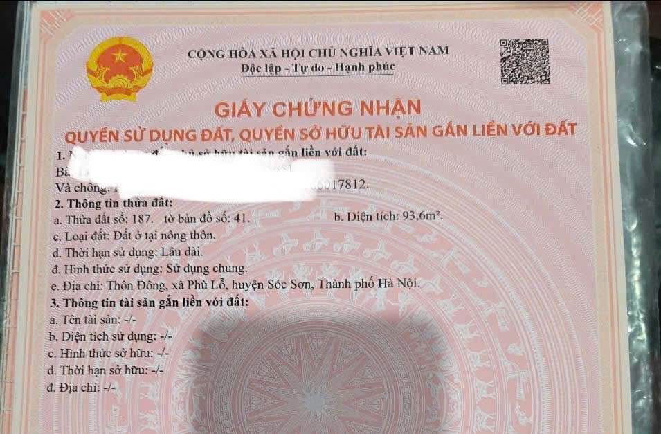 Đất thổ cư Thôn Đông, Xã Sóc Sơn 93.6m² giá 4.4 tỷ - Kinh doanh, ô tô tránh nhau!