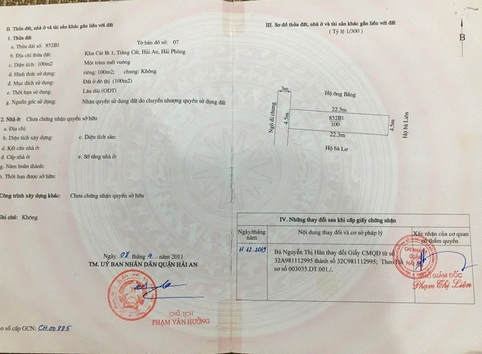 Đất nền chính chủ tại ngõ 176 Thành Tô, Hải Phòng 100m² - Giá chỉ 2.25 tỷ đồng!