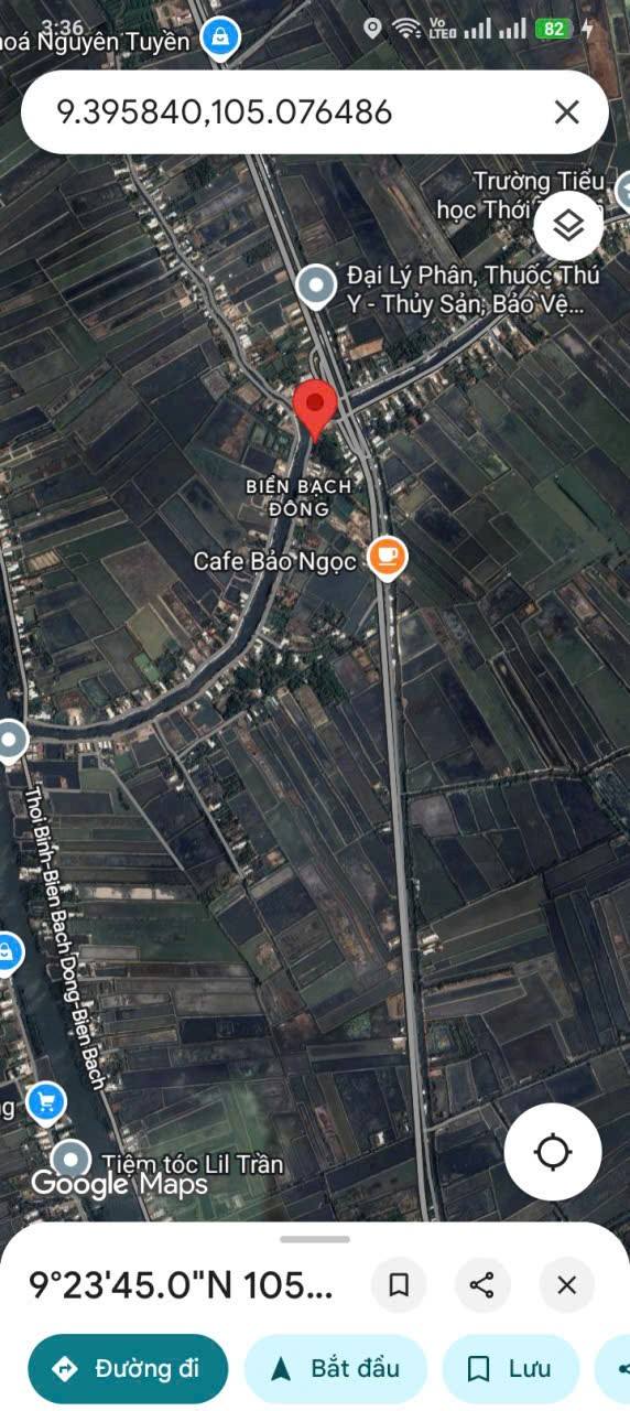 Đất thổ cư 158m² tại ấp Cái Sấn Vàm, Cà Mau - Giá chỉ 490 triệu