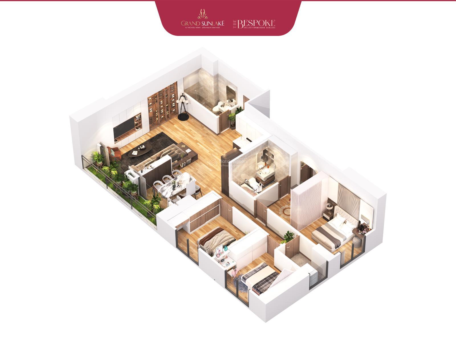 Căn hộ 3PN Grand Sunlake Hà Đông 99m² - Sở hữu lâu dài, thiết kế thông minh!