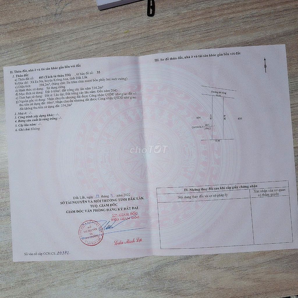 Đất sổ đỏ 400m² vườn tiêu Krong Anna - Mặt tiền đẹp, giá chỉ 550 triệu!