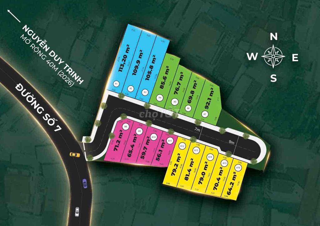 Đất nền mặt tiền đường Nguyễn Duy Trinh, 56.1m², giá 6.283 tỷ - Sổ hồng sẵn, sinh lời ngay!