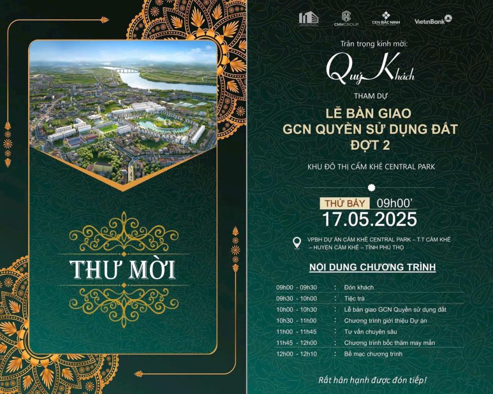 Đất nền Cẩm Khê Central Park 100m² giá 2.5 tỷ - Đầu tư sinh lời ngay!