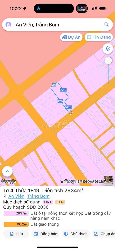 Đất An Viễn, Trảng Bom, Đồng Nai 2900m² giá 15 tỷ - Cơ hội đầu tư sinh lời!