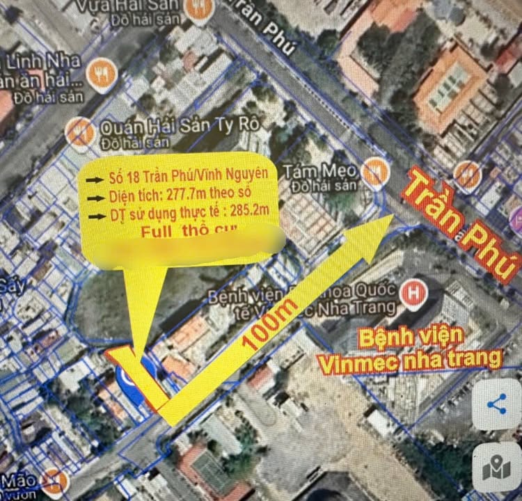 Đất xây dựng 277m² tại Nha Trang, giá 55.4 tỷ - Phù hợp trụ sở ngân hàng, khách sạn!