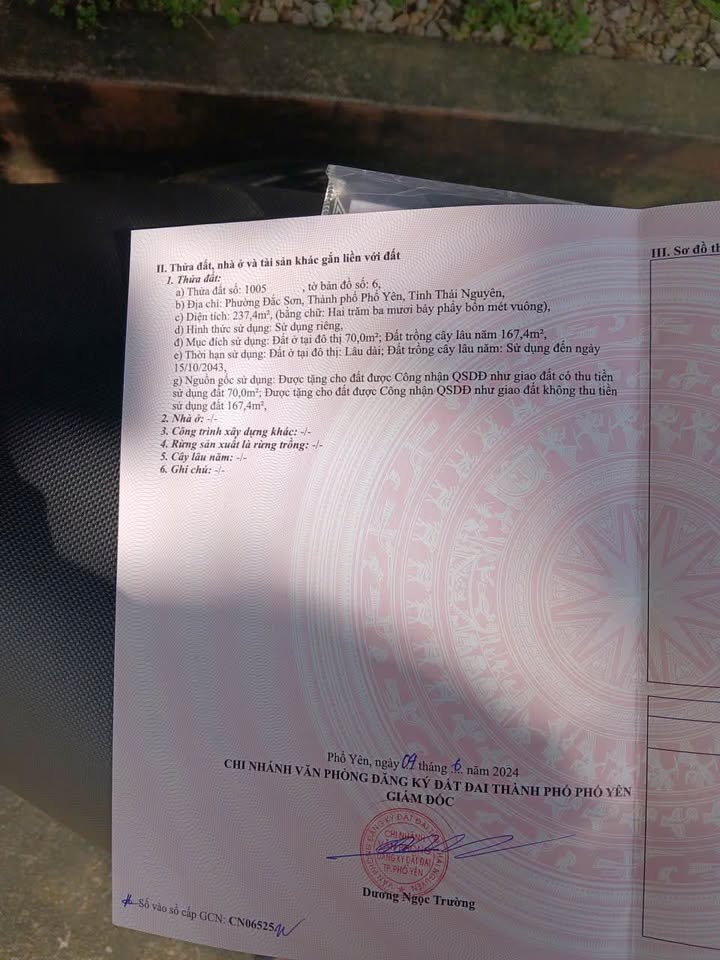 Đất nền TDP Đầm, P Đắc Sơn, Thái Nguyên 237m² giá chỉ 500 triệu - Cơ hội đầu tư hấp dẫn!