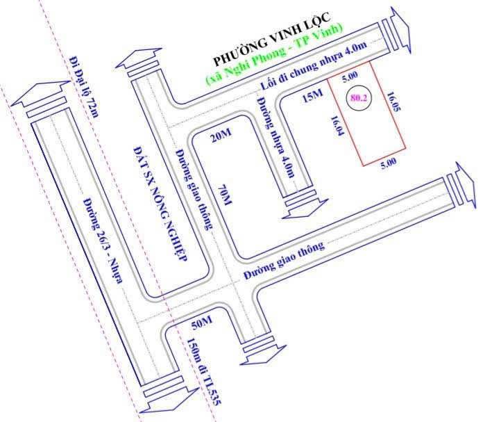 Lô đất 80m² tại xóm 6, Nghi Phong - Giá chỉ 900 triệu, vị trí đẹp!