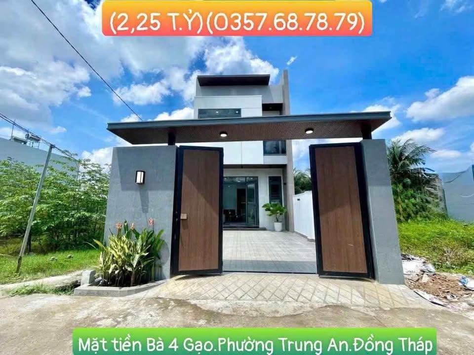 Nhà mặt tiền đường Bà 4 Gạo, Trung An, Mỹ Tho 92m² giá 2.25 tỷ - Sổ hồng chính chủ!