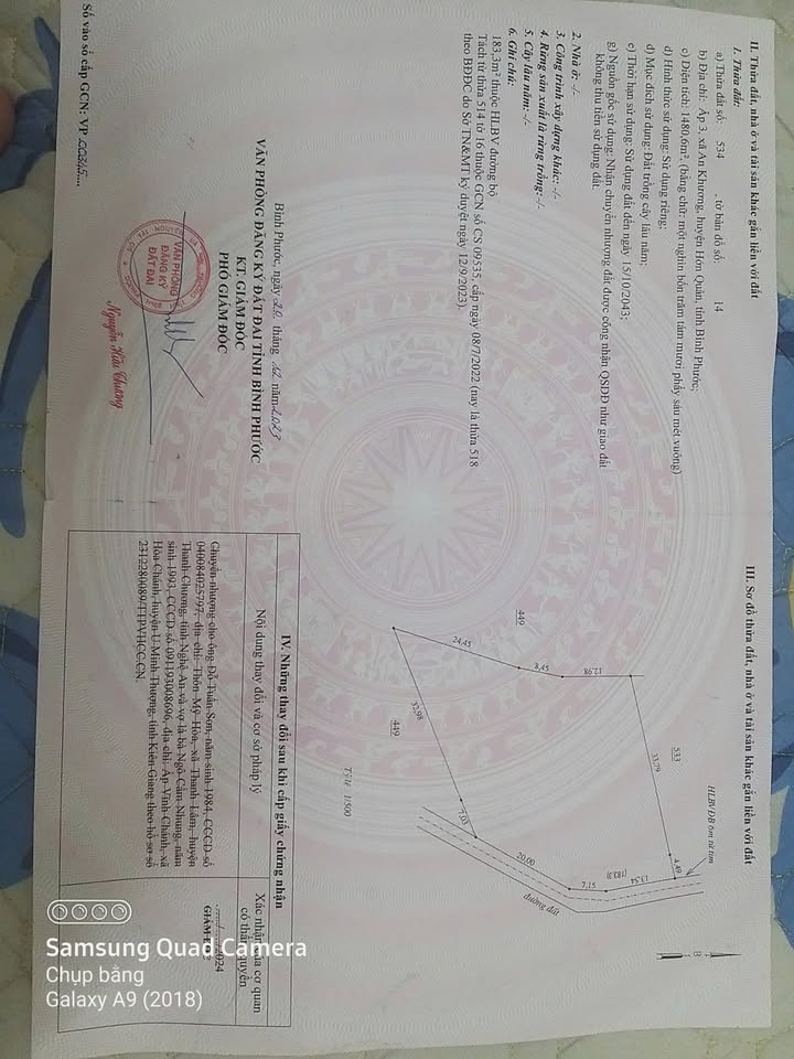 Đất nông nghiệp 3600m² tại ấp 3 An Khương, huyện Hớn Quản - Giá chỉ 500 triệu!