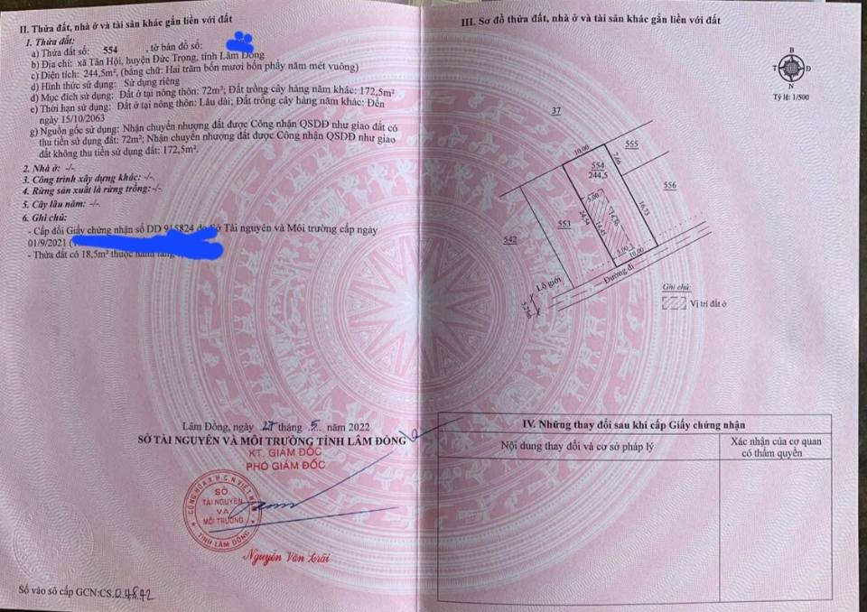 Đất nền Tân Hội, Đức Trọng 250m² giá 1.25 tỷ - Sổ đỏ chính chủ, đường bê tông 5m