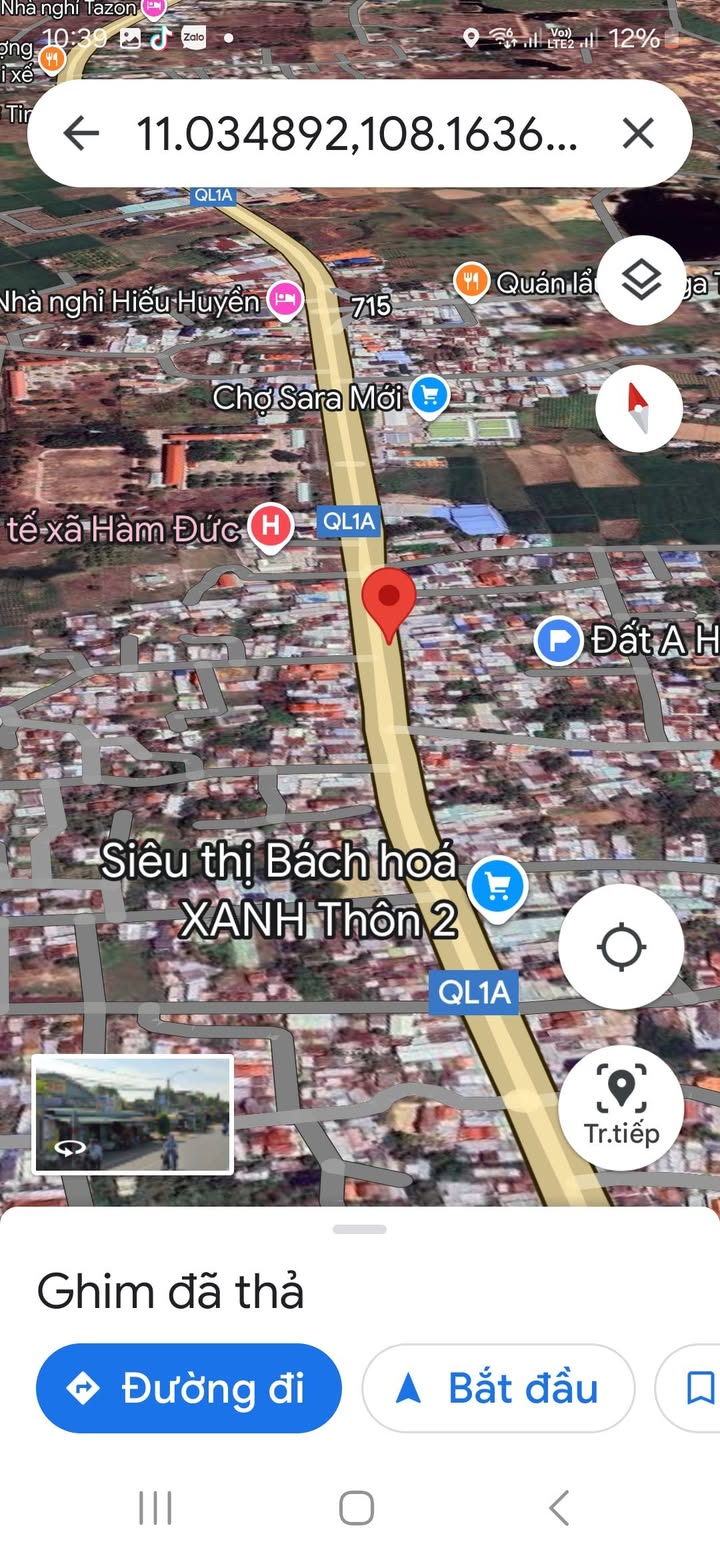 Nhà mặt tiền Quốc lộ 1A xã Hàm Đức 183m² giá chỉ 2,2 tỷ - Cơ hội đầu tư tuyệt vời!