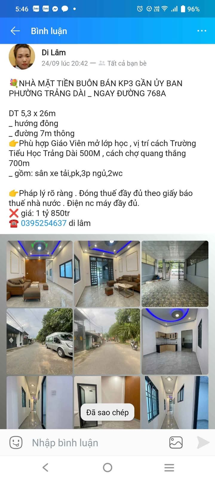 Nhà mặt tiền đường 768A, Trảng Dài 137m² giá 1.85 tỷ - Phù hợp mở lớp học