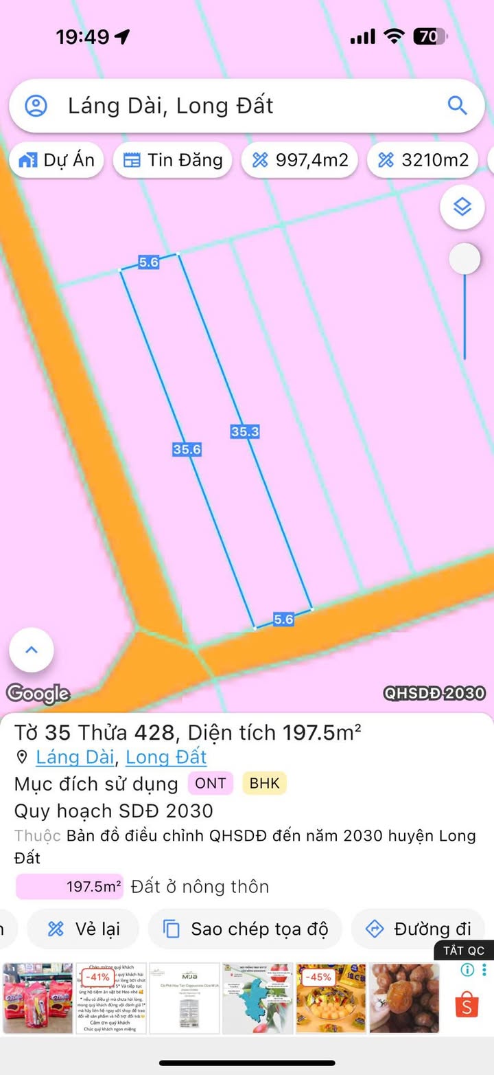 Đất nền Láng Dài, Đất Đỏ 175m² giá chỉ 500 triệu - Cơ hội đầu tư tuyệt vời!