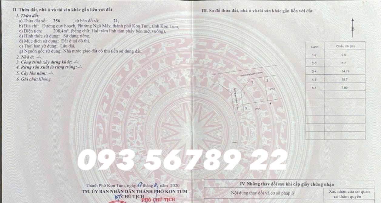 Đất nền kinh doanh phường Ngô Mây 208m² giá 1.3 tỷ - Cơ hội đầu tư tuyệt vời!