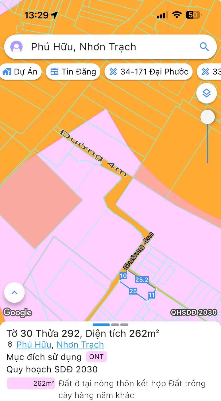 Đất nền Phú Hữu Nhơn Trạch 262m² giá 5.6 tỷ - Chính chủ bán gấp!