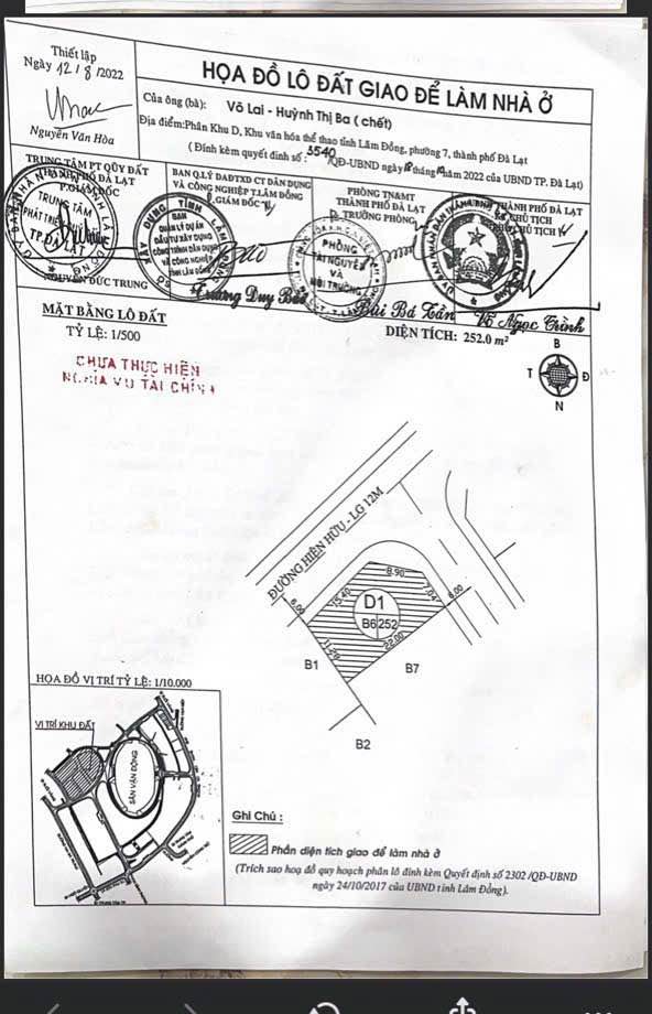 Đất nền Biệt Thự tại Khu Liên Hiệp Thể Thao P7 Đà Lạt 252m² giá 15 tỷ - Vị trí đắc địa cho kinh doanh