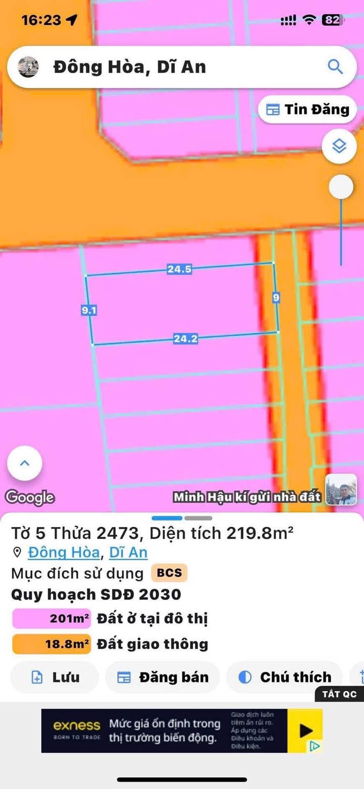 Đất làm nhà vườn 220m² tại Dĩ An giá 6.6 tỷ - Tiềm năng đầu tư vượt trội!