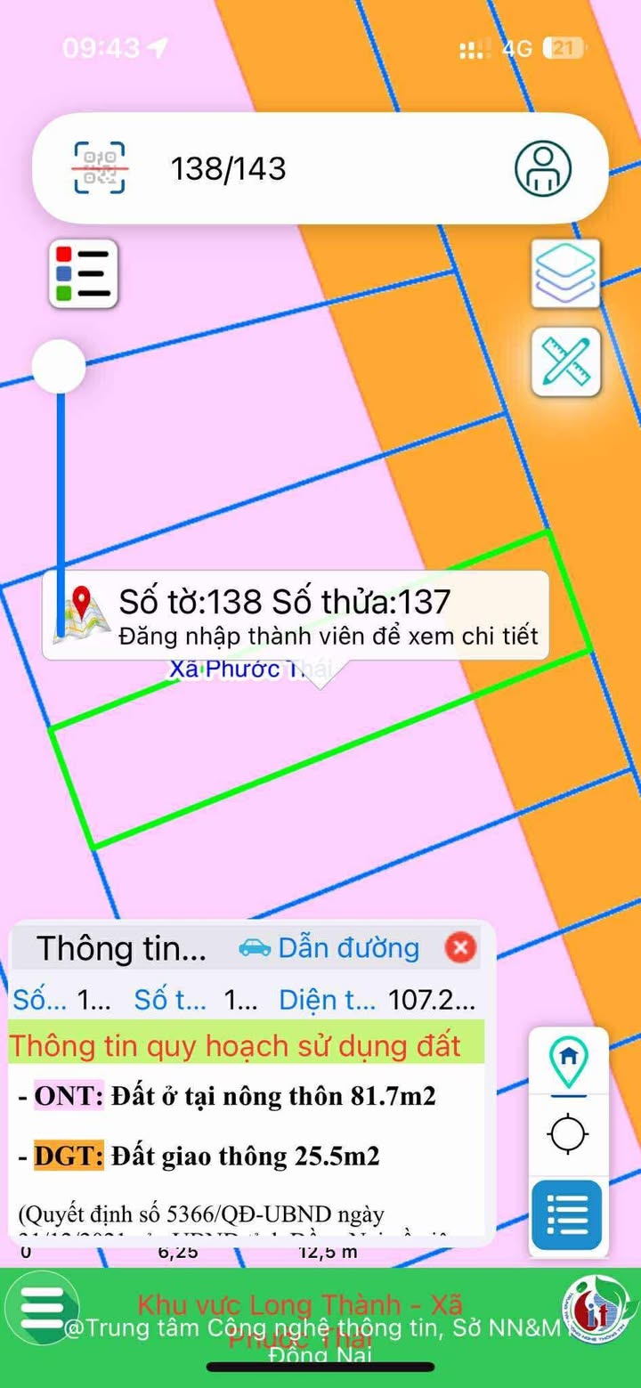 Đất thổ cư Phước Thái, Long Thành 107.2m² giá 900 triệu - Đầu tư sinh lời ngay!